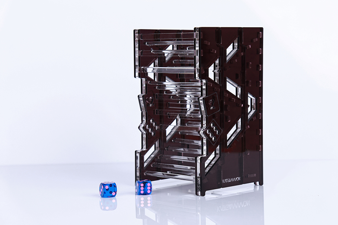 Smoky Transparent Baffle Box KATGAMMON Backgammon Equipment