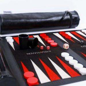 Roll-Up Backgammon Travel Game Set (Red)