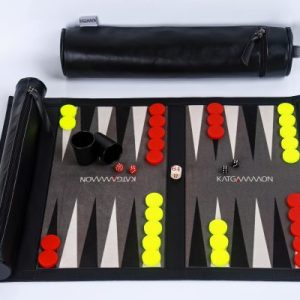 Roll-Up Backgammon Travel Game Set (Smoky)