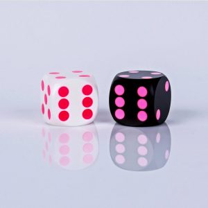 Black with pink dots & white with pink dots