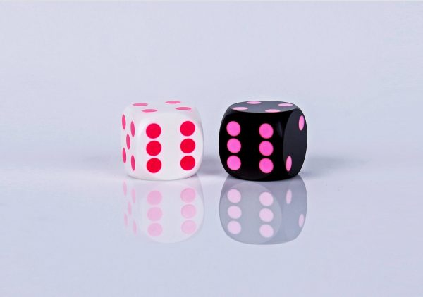 Black with pink dots & white with pink dots