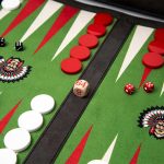 Roll-Up Backgammon Travel Game Set Gray Indian