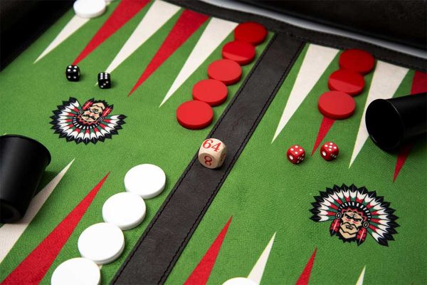 Roll-Up Backgammon Travel Game Set Gray Indian