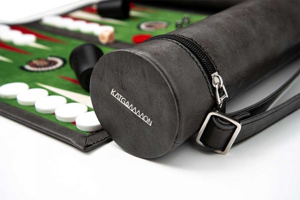 Roll-Up Backgammon Travel Game Set Gray Indian
