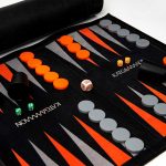Roll-Up Backgammon Travel Game Set Orange