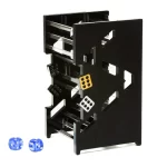Baffle box – mate black with gold & silver dice