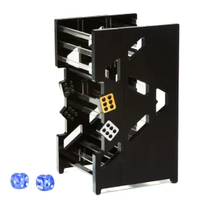 Baffle box mate black with gold & silver dice