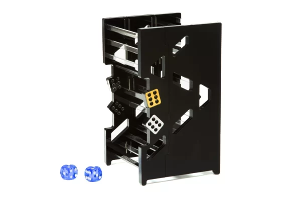 Baffle box mate black with gold & silver dice